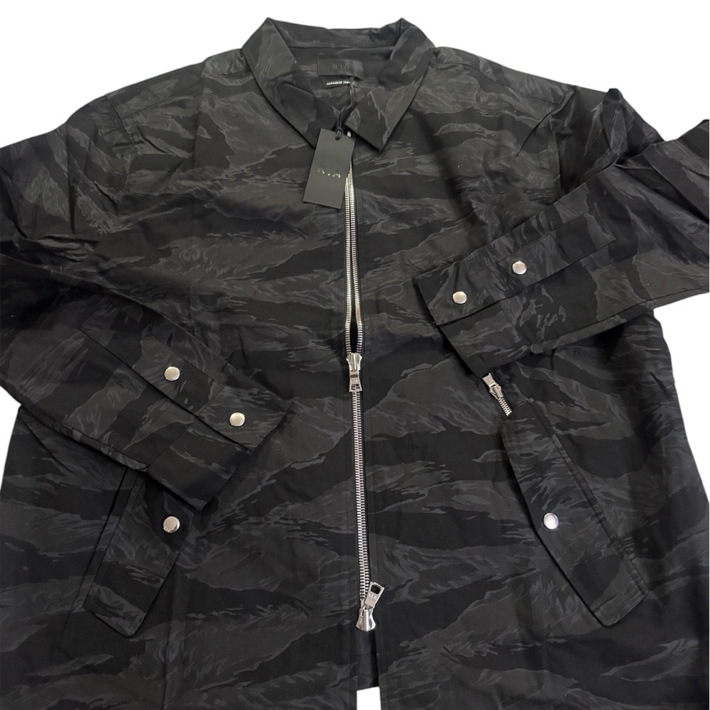 RtA Black Tiger-Stripe Zip Shirt Jacket
